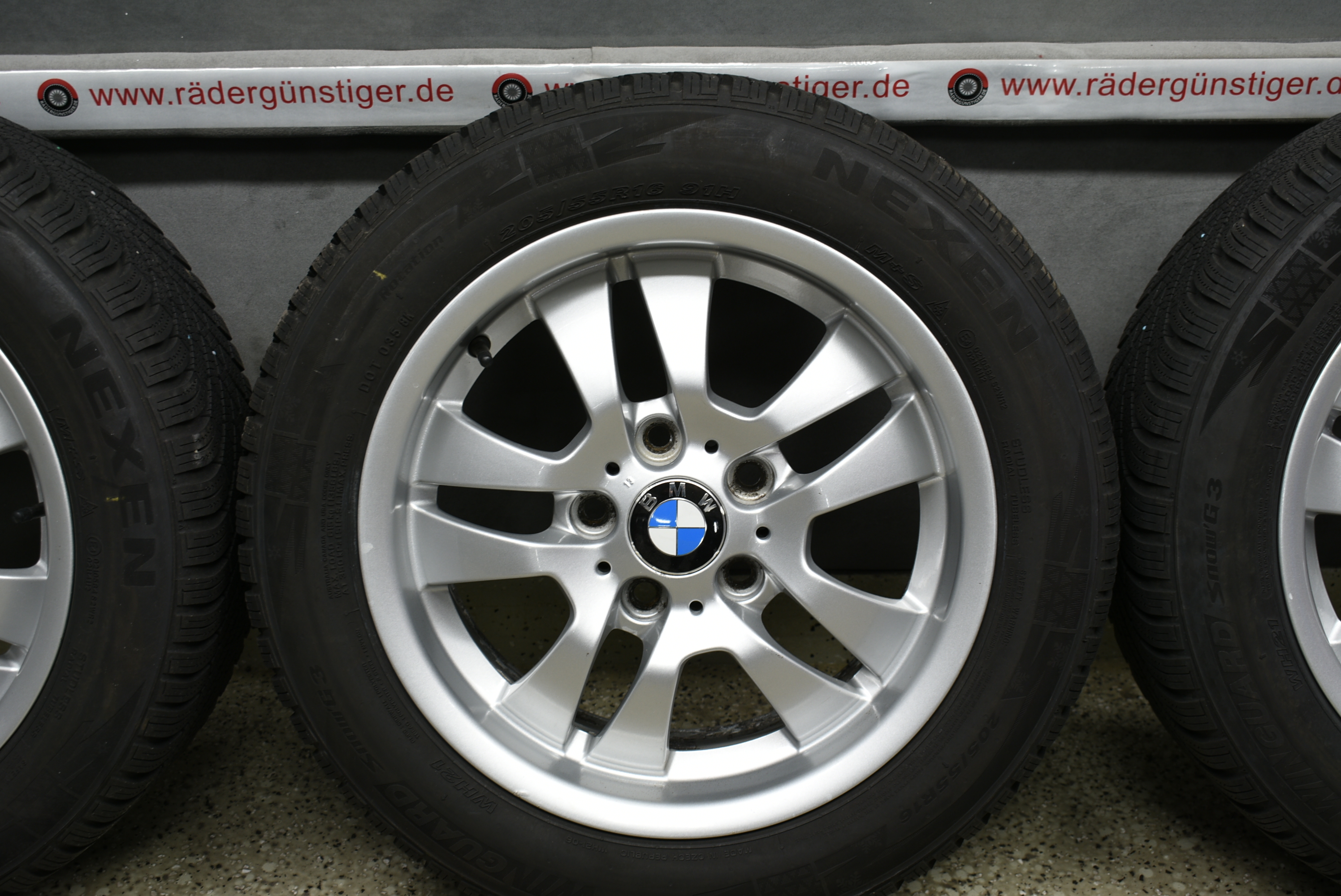 BMW 3er E90 E91 E93 Alufelgen mit Winterreifen 205 55 R16 91H Lager Nr. 1182 – Bild 5