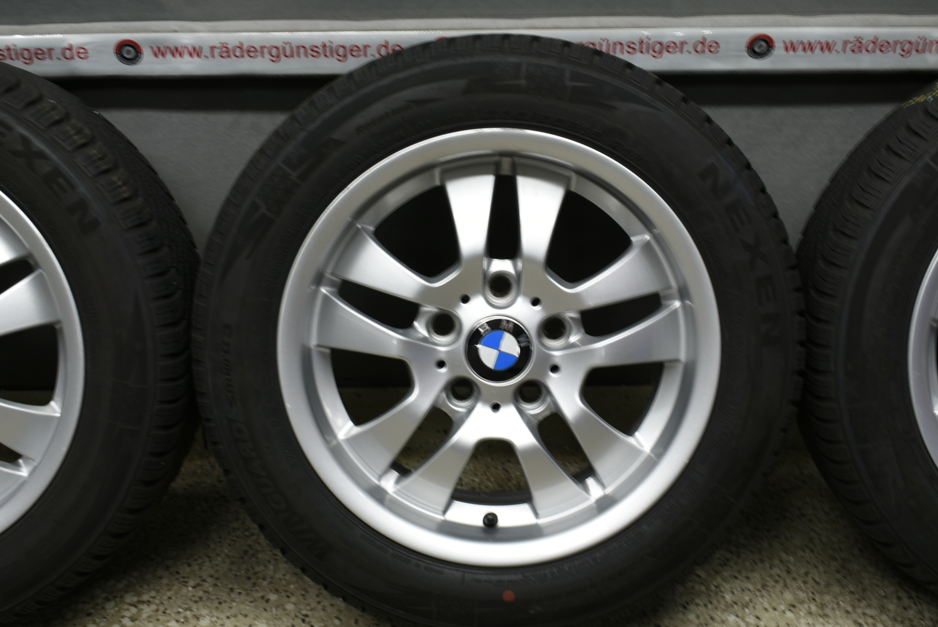 BMW 3er E90 E91 E93 Alufelgen mit Winterreifen 205 55 R16 91H Lager Nr. 1182 – Bild 6