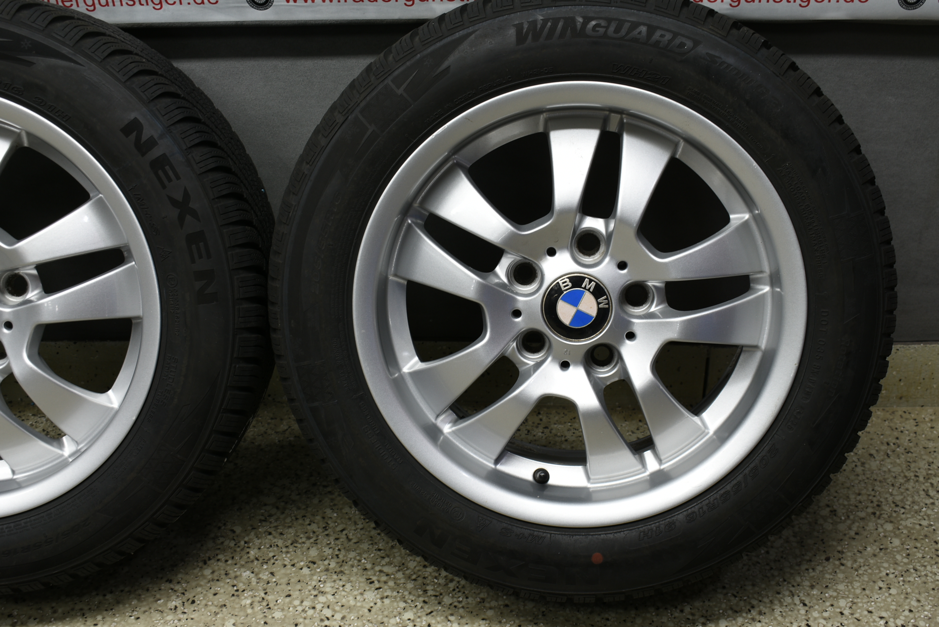 BMW 3er E90 E91 E93 Alufelgen mit Winterreifen 205 55 R16 91H Lager Nr. 1182 – Bild 7